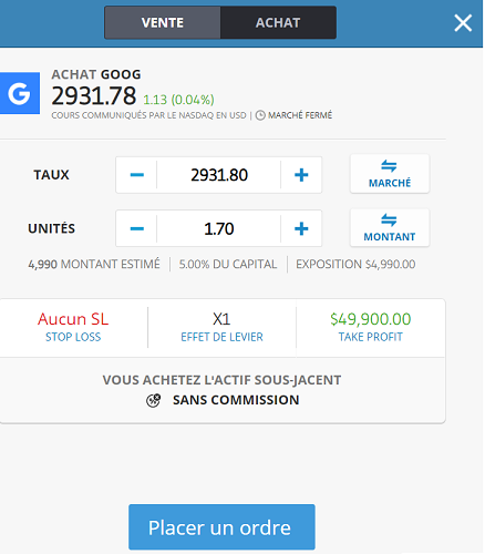 acheter action etoro